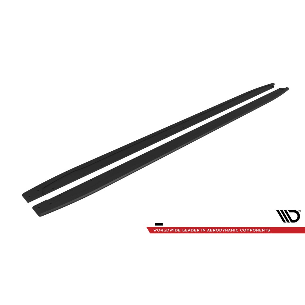 Maxton Design "Street Pro" difuzory pod boční prahy pro Audi S3 8Y Facelift, plast ABS bez povrchové úpravy, Sedan / Sportback, s černou a červenou linkou