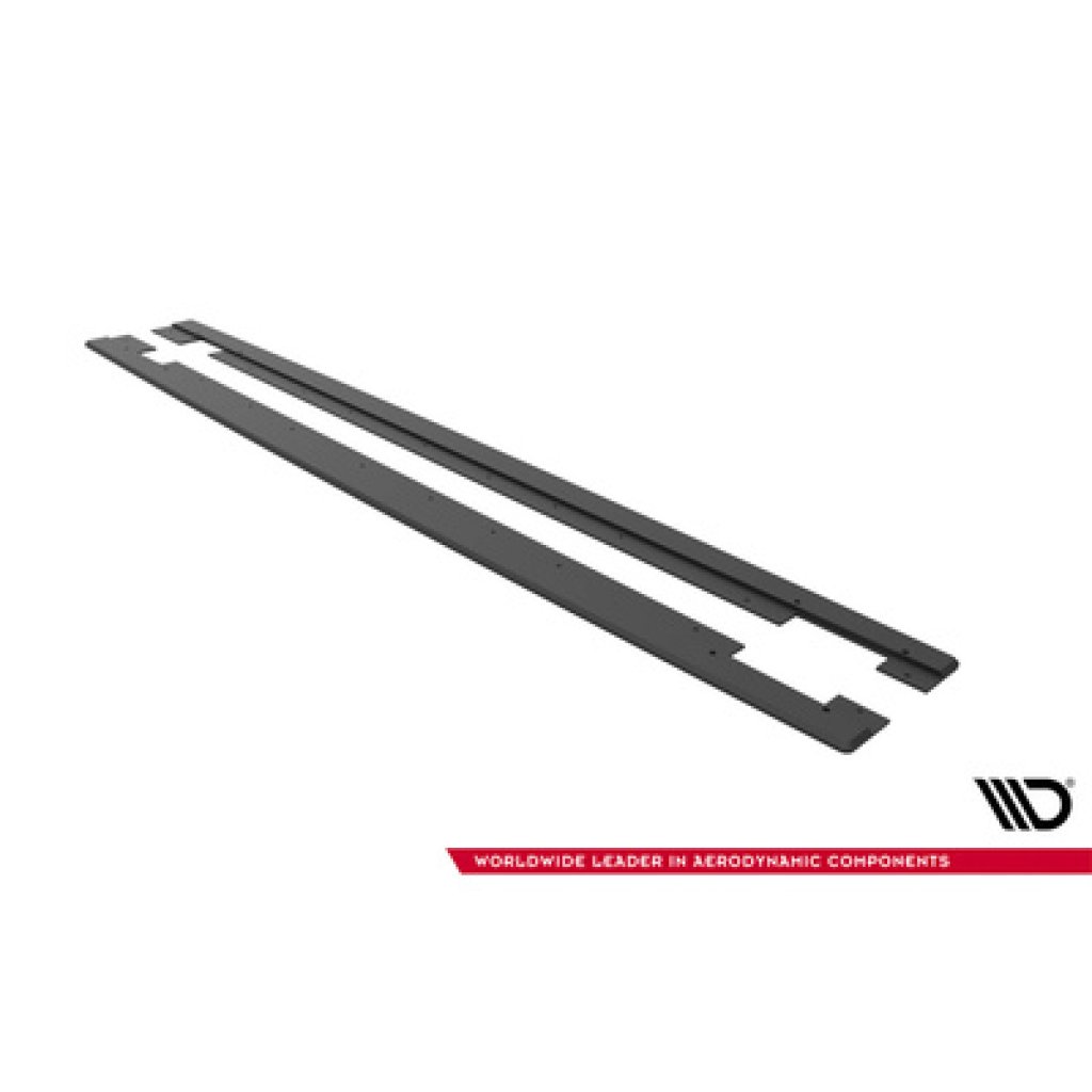 Maxton Design "Street Pro" difuzory pod boční prahy pro Audi TT 8J, plast ABS bez povrchové úpravy, S-Line, s červenou linkou