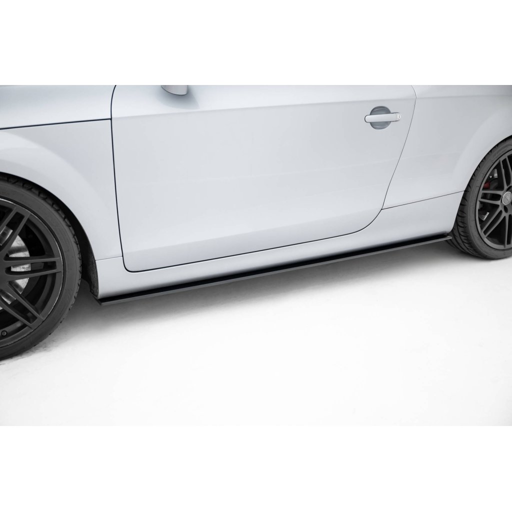 Maxton Design "Street Pro" difuzory pod boční prahy pro Audi TT S Mk2 (8J), Mk2 (8J) Facelift, plast ABS bez povrchové úpravy, s červenou linkou