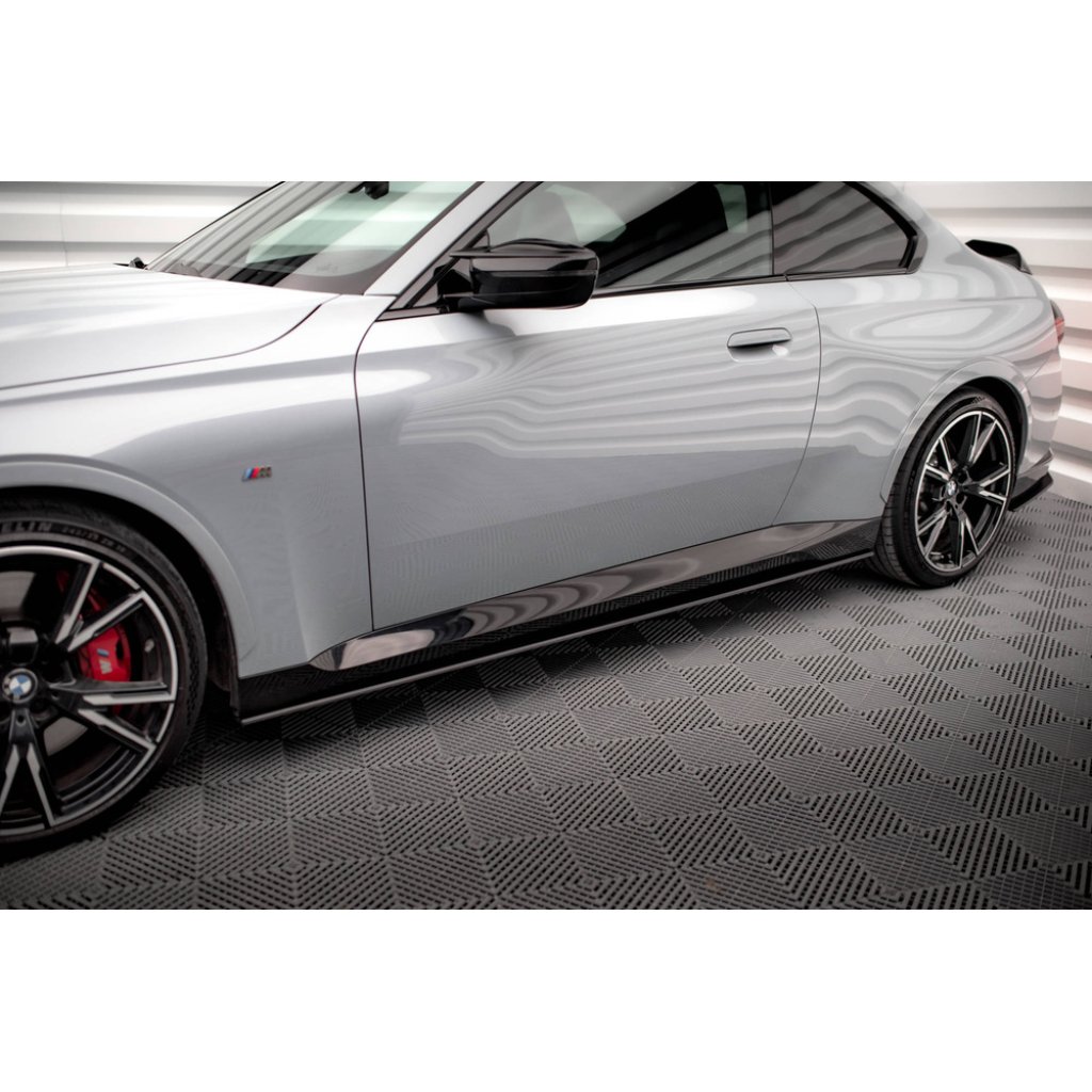 Maxton Design "Street Pro" difuzory pod boční prahy pro BMW řada 2 G42 M240i, G42 M-Pack, plast ABS bez povrchové úpravy, s červenou linkou