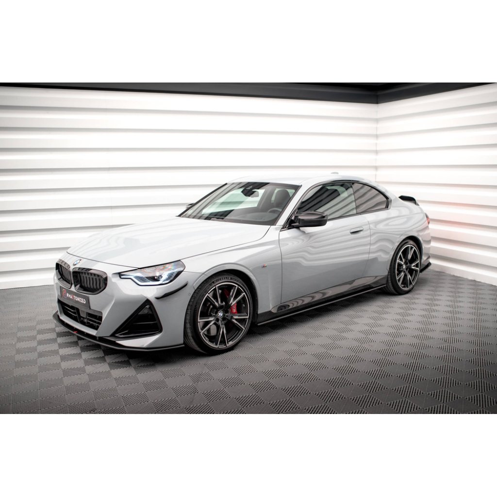 Maxton Design "Street Pro" difuzory pod boční prahy pro BMW řada 2 G42 M240i, G42 M-Pack, plast ABS bez povrchové úpravy, s červenou linkou