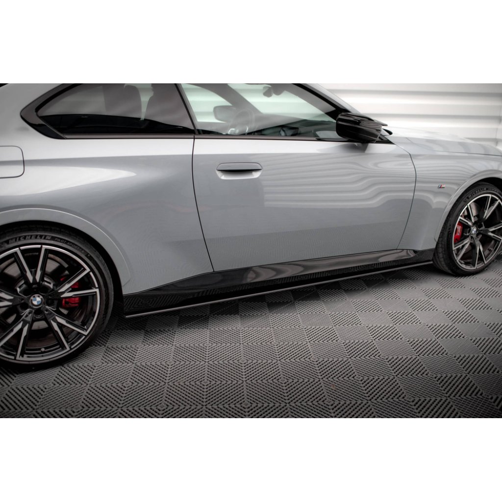 Maxton Design "Street Pro" difuzory pod boční prahy pro BMW řada 2 G42 M240i, G42 M-Pack, plast ABS bez povrchové úpravy, s červenou linkou