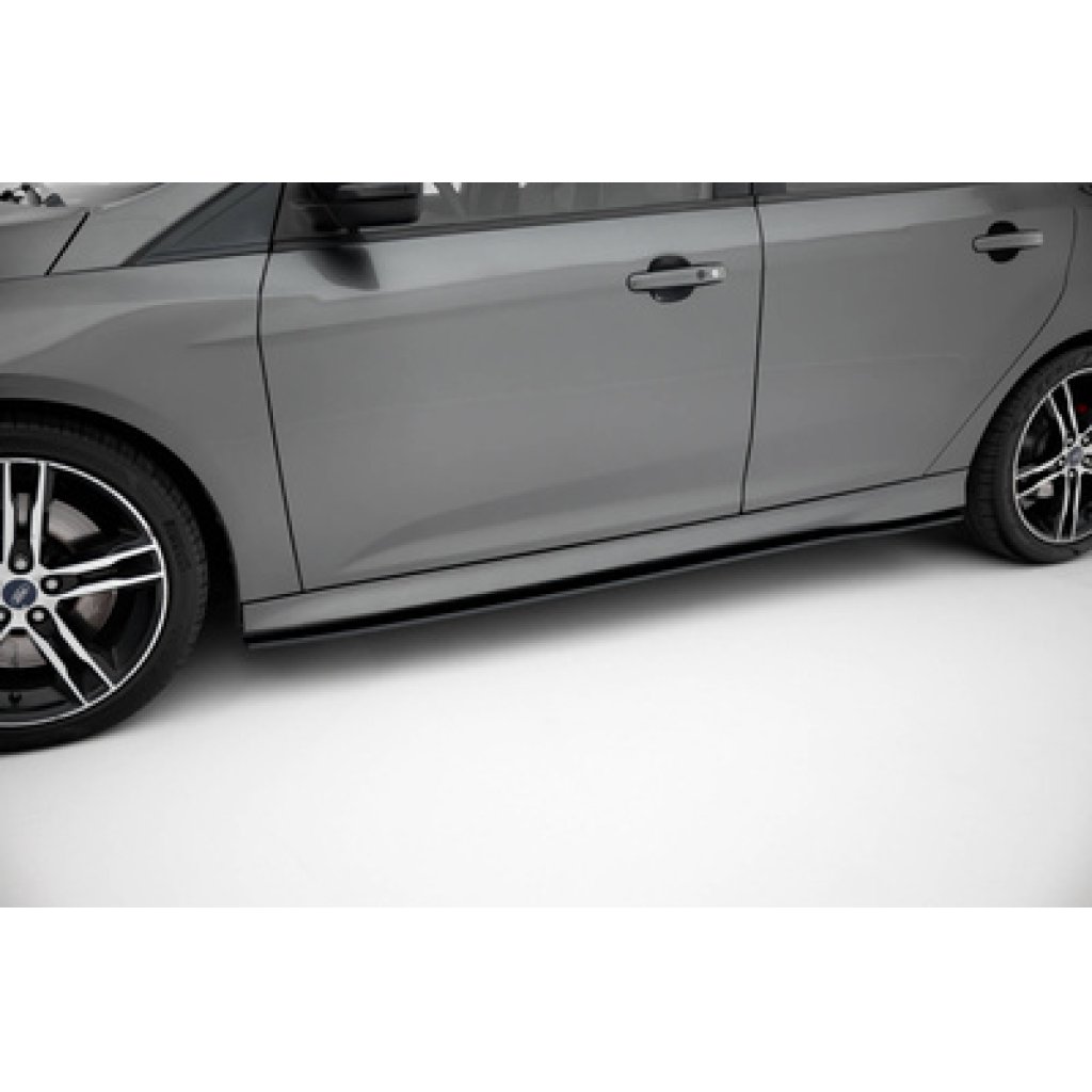 Maxton Design "Street Pro" difuzory pod boční prahy pro Ford Focus ST Mk3 Facelift, plast ABS bez povrchové úpravy, s červenou linkou