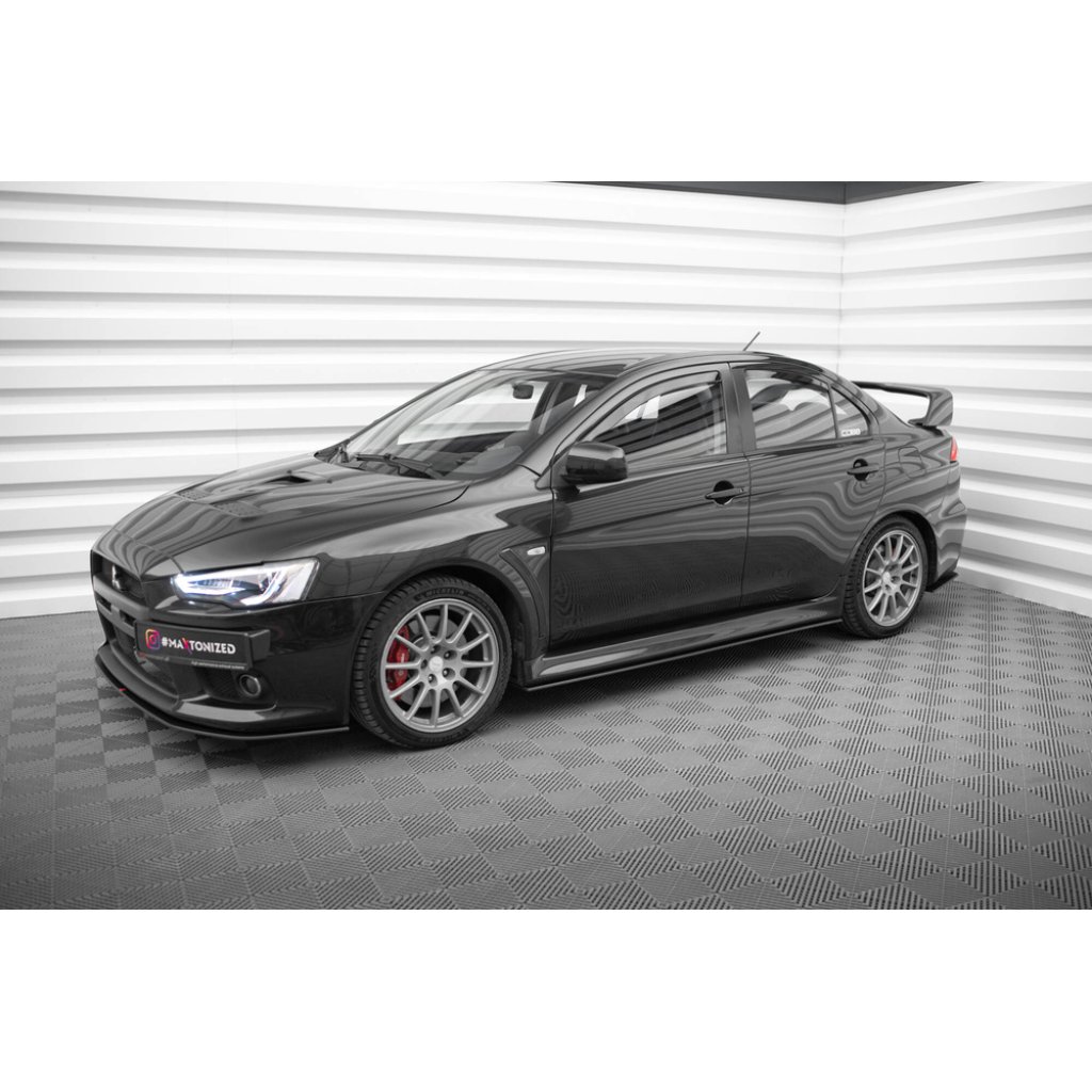 Maxton Design "Street Pro" difuzory pod boční prahy pro Mitsubishi Lancer Evo Mk10, plast ABS bez povrchové úpravy