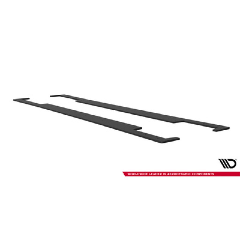 Maxton Design "Street Pro" difuzory pod boční prahy pro Subaru Impreza WRX STi Mk3 Facelift, plast ABS bez povrchové úpravy, s černou a červenou linkou