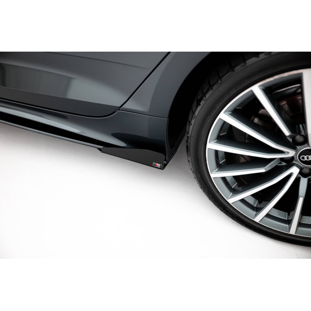 Maxton Design "Street Pro" difuzory pod boční prahy s křidélky pro Audi A5 F5 Facelift, plast ABS bez povrchové úpravy, Sportback