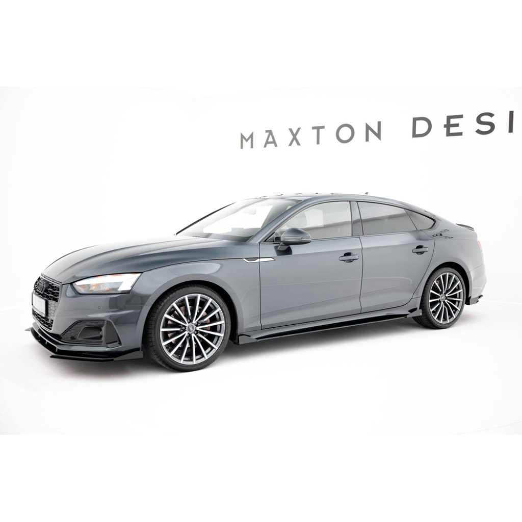 Maxton Design "Street Pro" difuzory pod boční prahy s křidélky pro Audi A5 F5 Facelift, plast ABS bez povrchové úpravy, Sportback