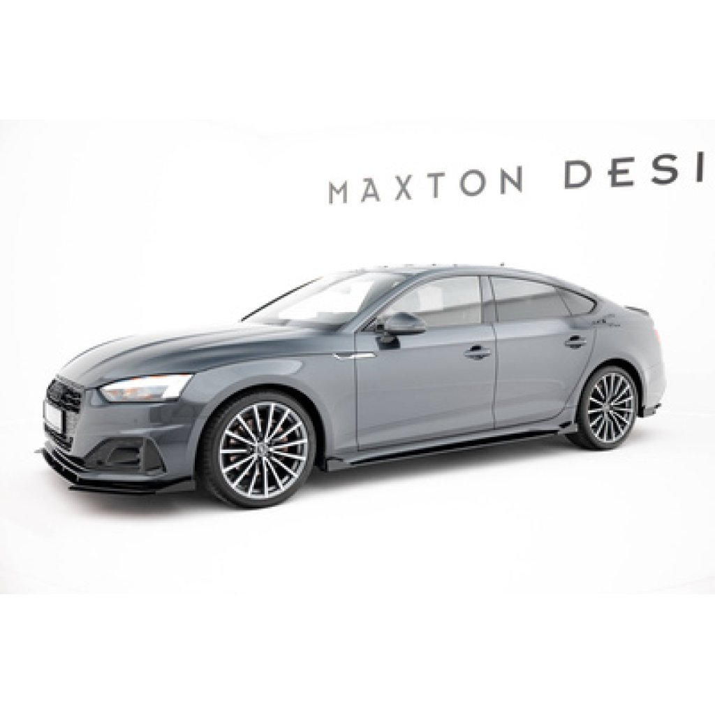 Maxton Design "Street Pro" difuzory pod boční prahy s křidélky pro Audi A5 F5 Facelift, plast ABS bez povrchové úpravy, Sportback