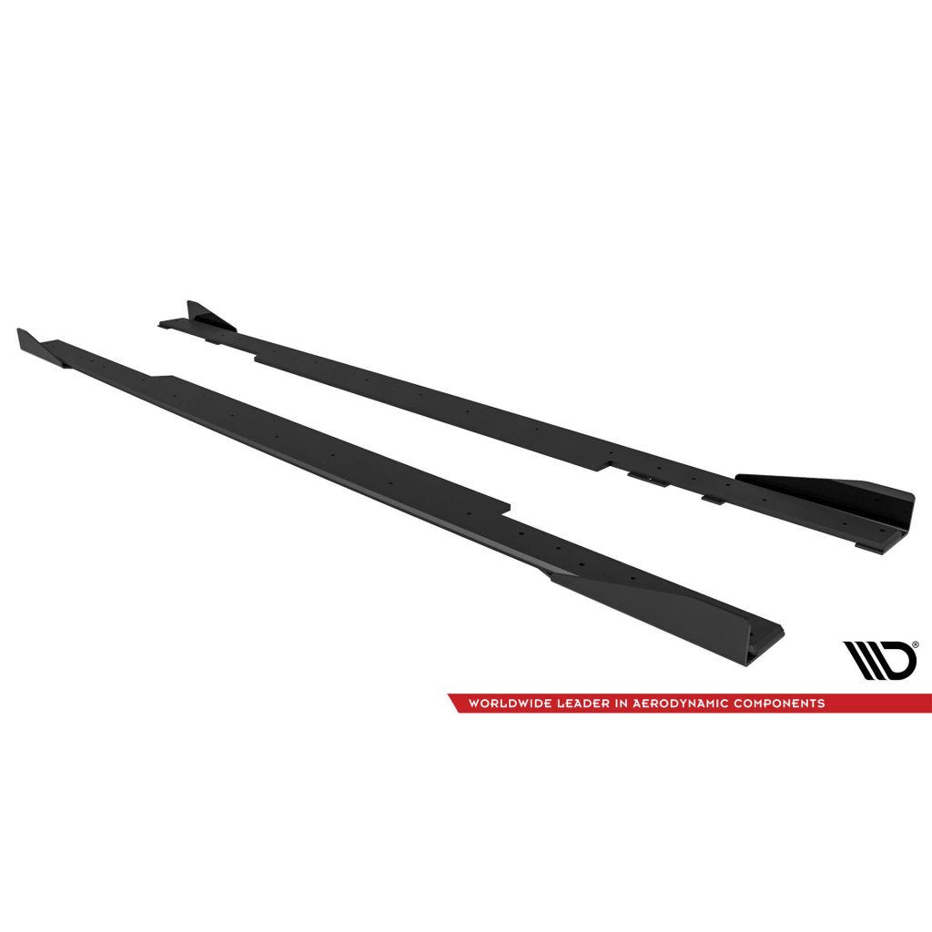 Maxton Design "Street Pro" difuzory pod boční prahy s křidélky pro BMW řada 2 G42 Standard, plast ABS bez povrchové úpravy, s červenou linkou