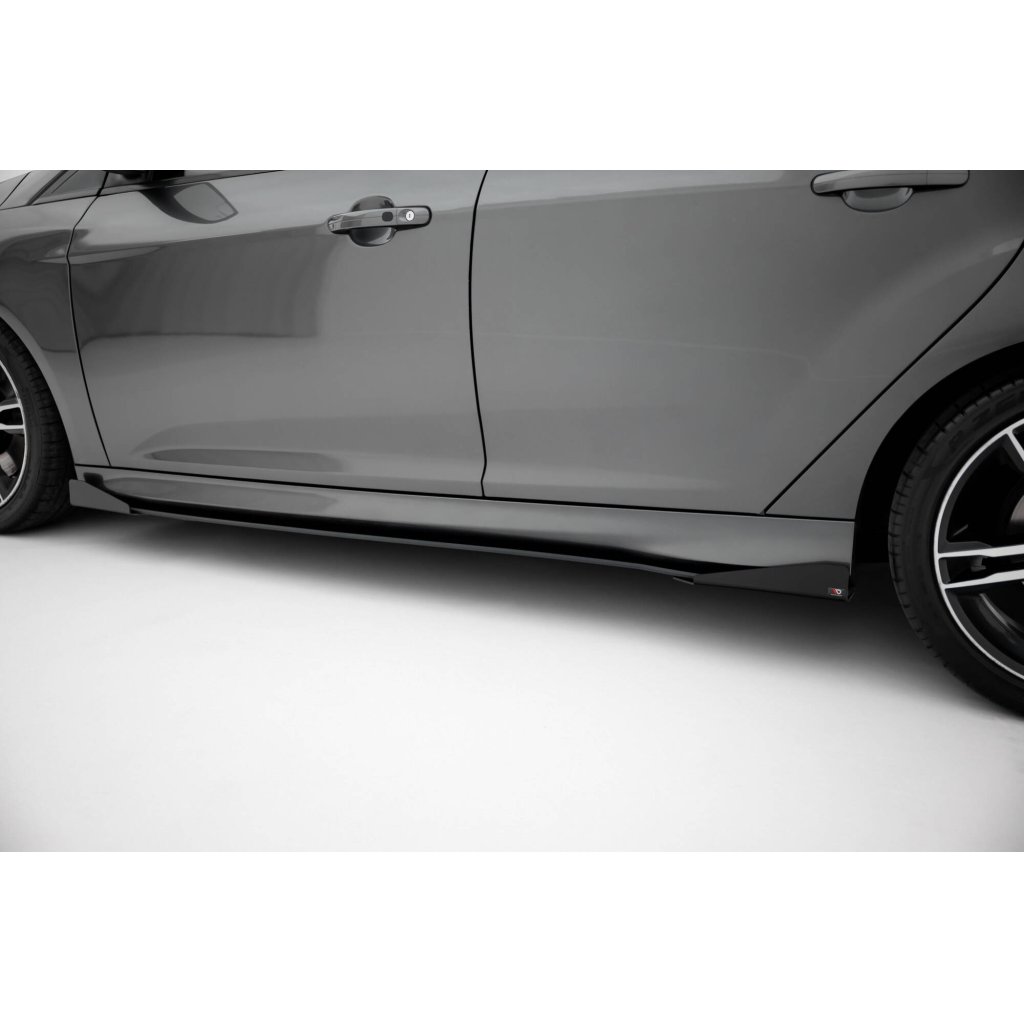 Maxton Design "Street Pro" difuzory pod boční prahy s křidélky pro Ford Focus ST Mk3 Facelift, plast ABS bez povrchové úpravy