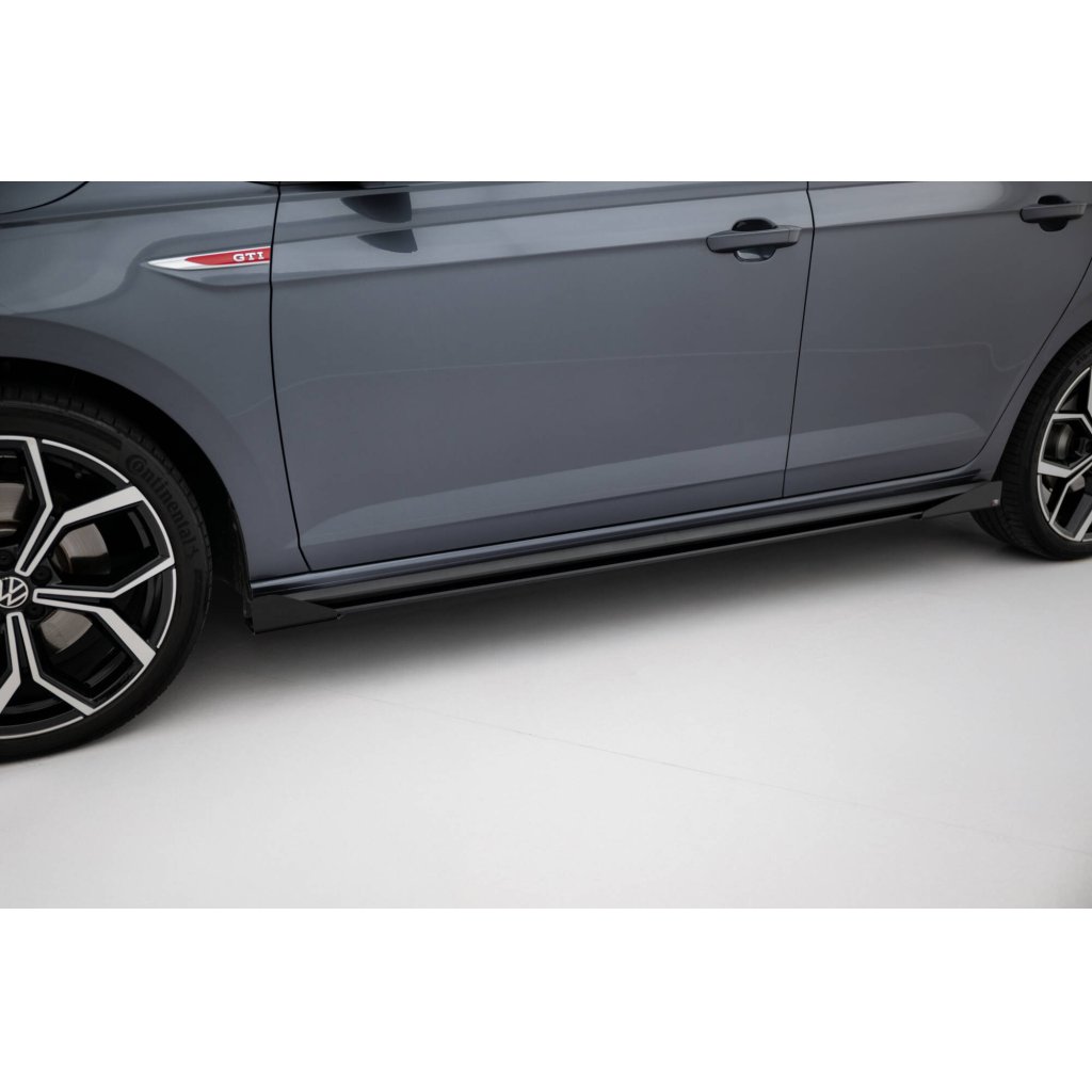 Maxton Design "Street Pro" difuzory pod boční prahy s křidélky pro Volkswagen Polo GTI Mk6 Facelift, plast ABS bez povrchové úpravy