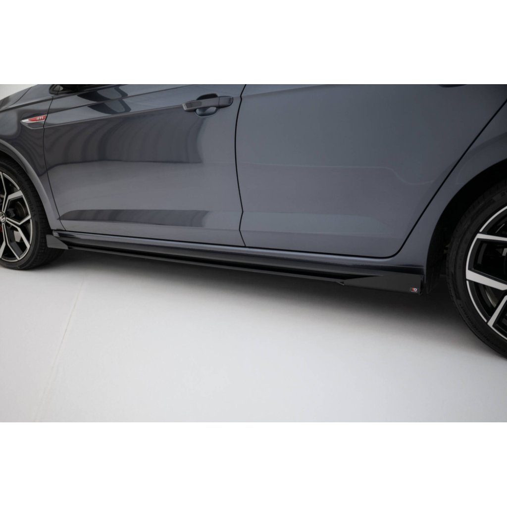 Maxton Design "Street Pro" difuzory pod boční prahy s křidélky pro Volkswagen Polo GTI Mk6 Facelift, plast ABS bez povrchové úpravy