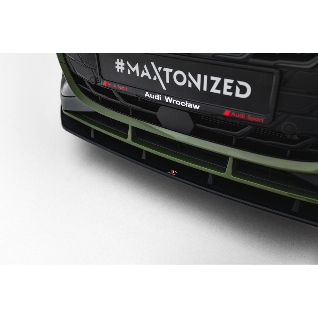 Maxton Design "Street Pro" spoiler pod přední nárazník pro Audi A3 8Y Facelift, plast ABS bez povrchové úpravy, S-Line / S-Line Sedan, s černou a červenou linkou