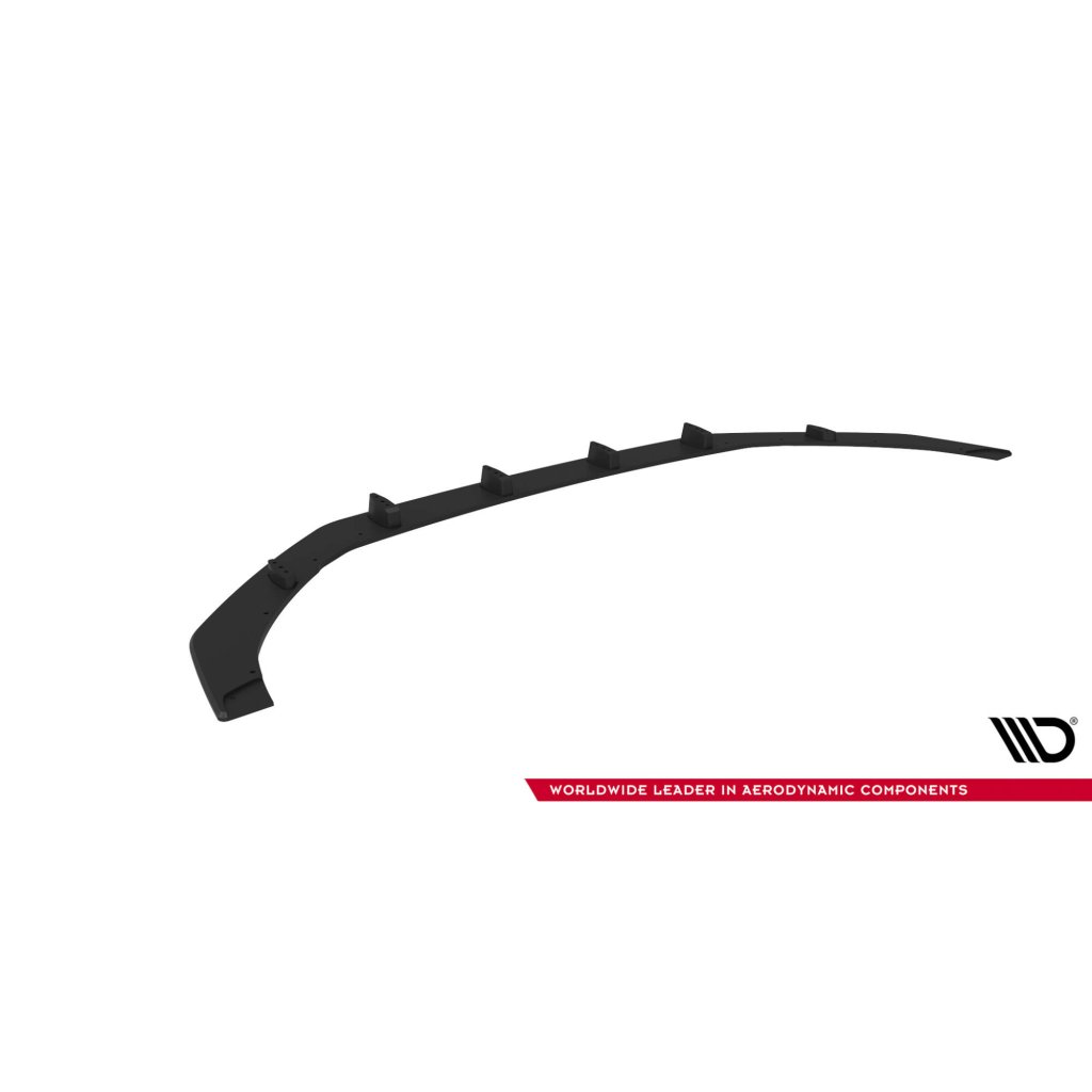 Maxton Design "Street Pro" spoiler pod přední nárazník pro Audi RS5 F5, plast ABS bez povrchové úpravy, Coupe / Sportback, s černou a červenou linkou