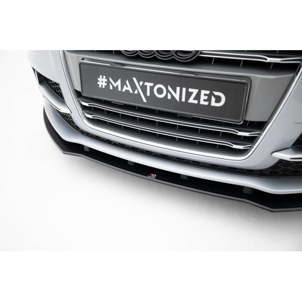 Maxton Design "Street Pro" spoiler pod přední nárazník pro Audi TT S Mk2 (8J), Mk2 (8J) Facelift, plast ABS bez povrchové úpravy, s červenou linkou