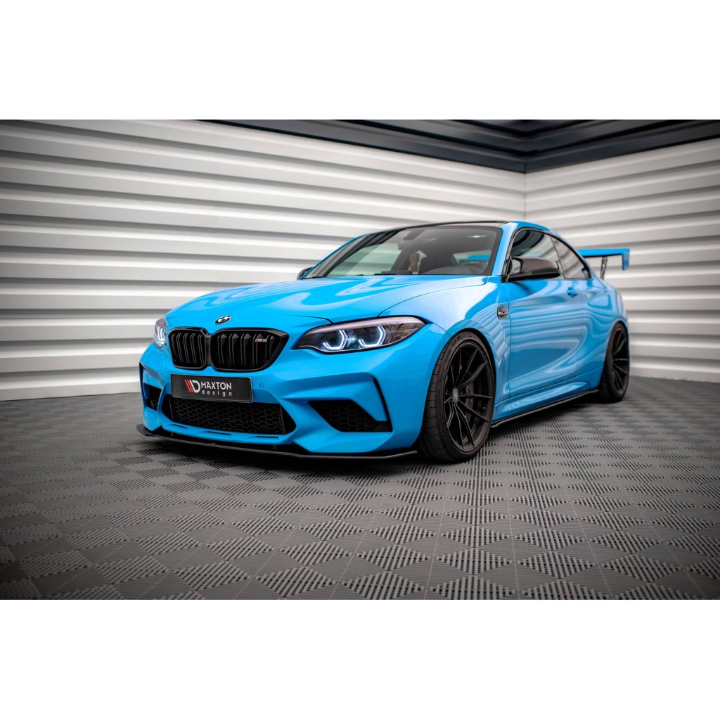 Maxton Design "Street Pro" spoiler pod přední nárazník pro BMW M2 F87, plast ABS bez povrchové úpravy, s červenou linkou