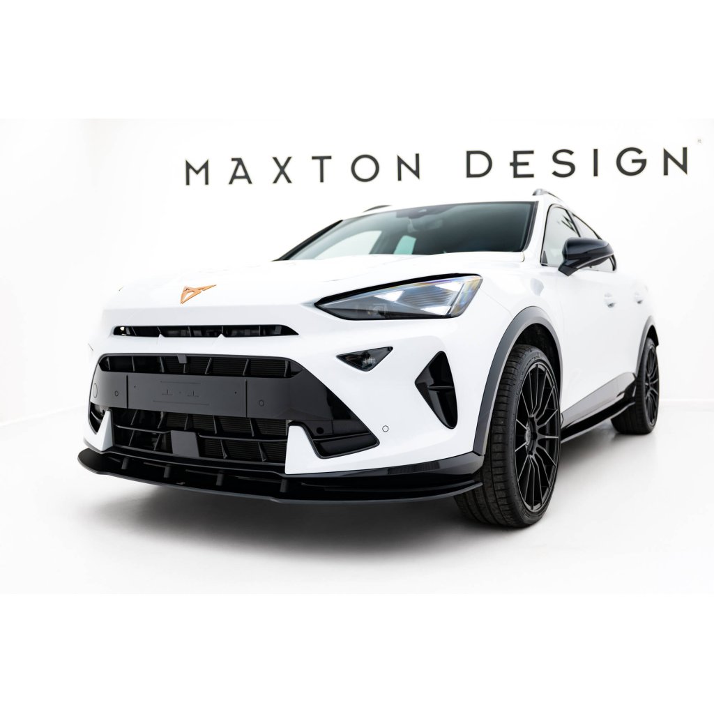 Maxton Design "Street Pro" spoiler pod přední nárazník pro Cupra Formentor Mk1 Facelift, s černou a červenou linkou