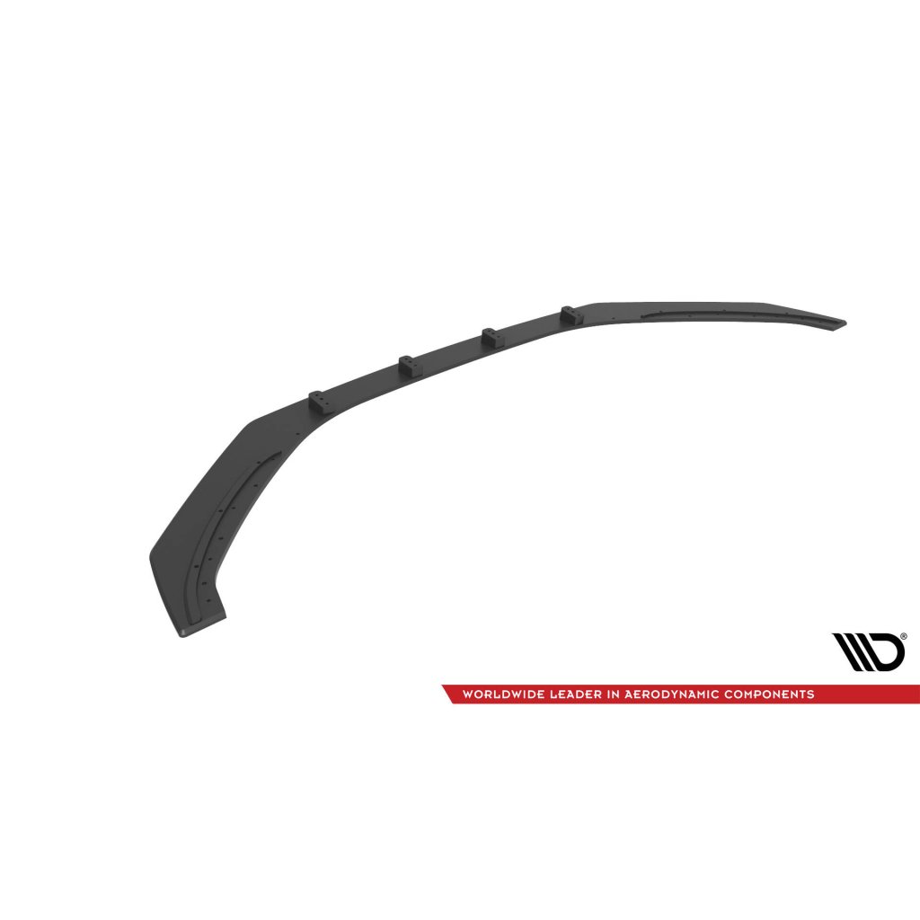 Maxton Design "Street Pro" spoiler pod přední nárazník pro Hyundai Veloster N Mk2, plast ABS bez povrchové úpravy, s černou a červenou linkou