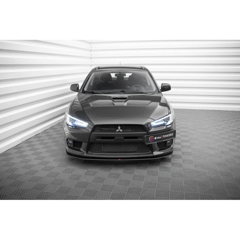 Maxton Design "Street Pro" spoiler pod přední nárazník pro Mitsubishi Lancer Evo Mk10, plast ABS bez povrchové úpravy