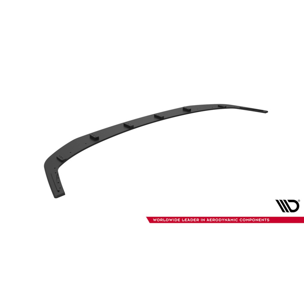 Maxton Design "Street Pro" spoiler pod přední nárazník pro Mitsubishi Lancer Evo Mk10, plast ABS bez povrchové úpravy, s černou a červenou linkou