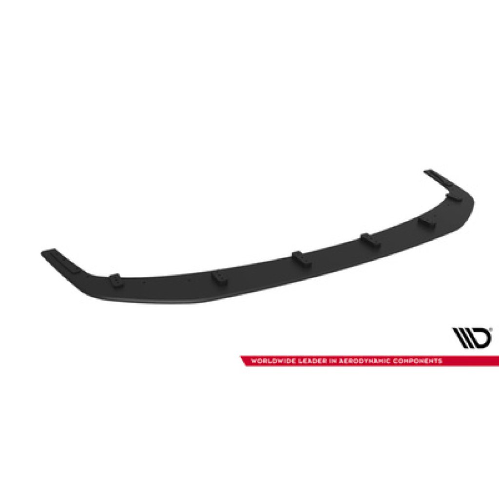 Maxton Design "Street Pro" spoiler pod přední nárazník pro Mitsubishi Lancer Evo Mk10, plast ABS bez povrchové úpravy, s černou a červenou linkou