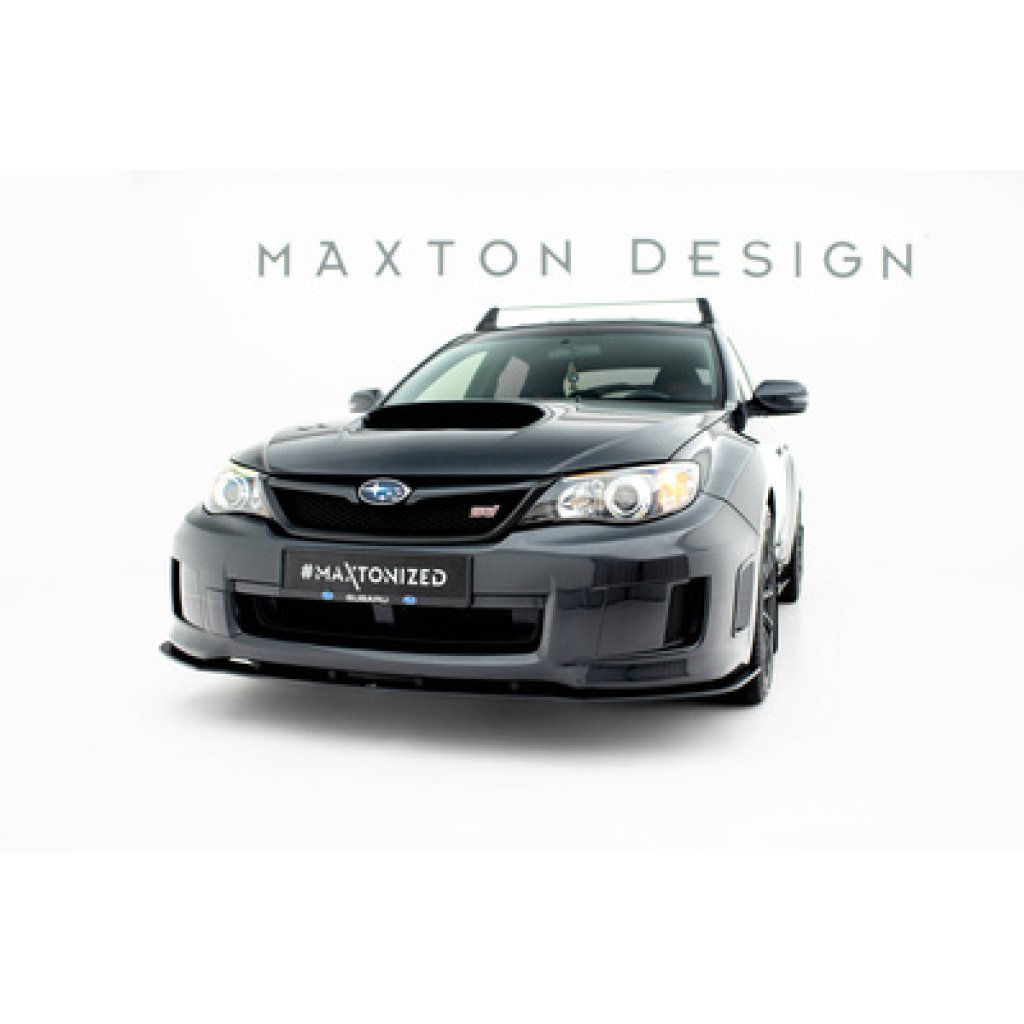 Maxton Design "Street Pro" spoiler pod přední nárazník pro Subaru Impreza WRX STi Mk3 Facelift, plast ABS bez povrchové úpravy, s černou a červenou linkou