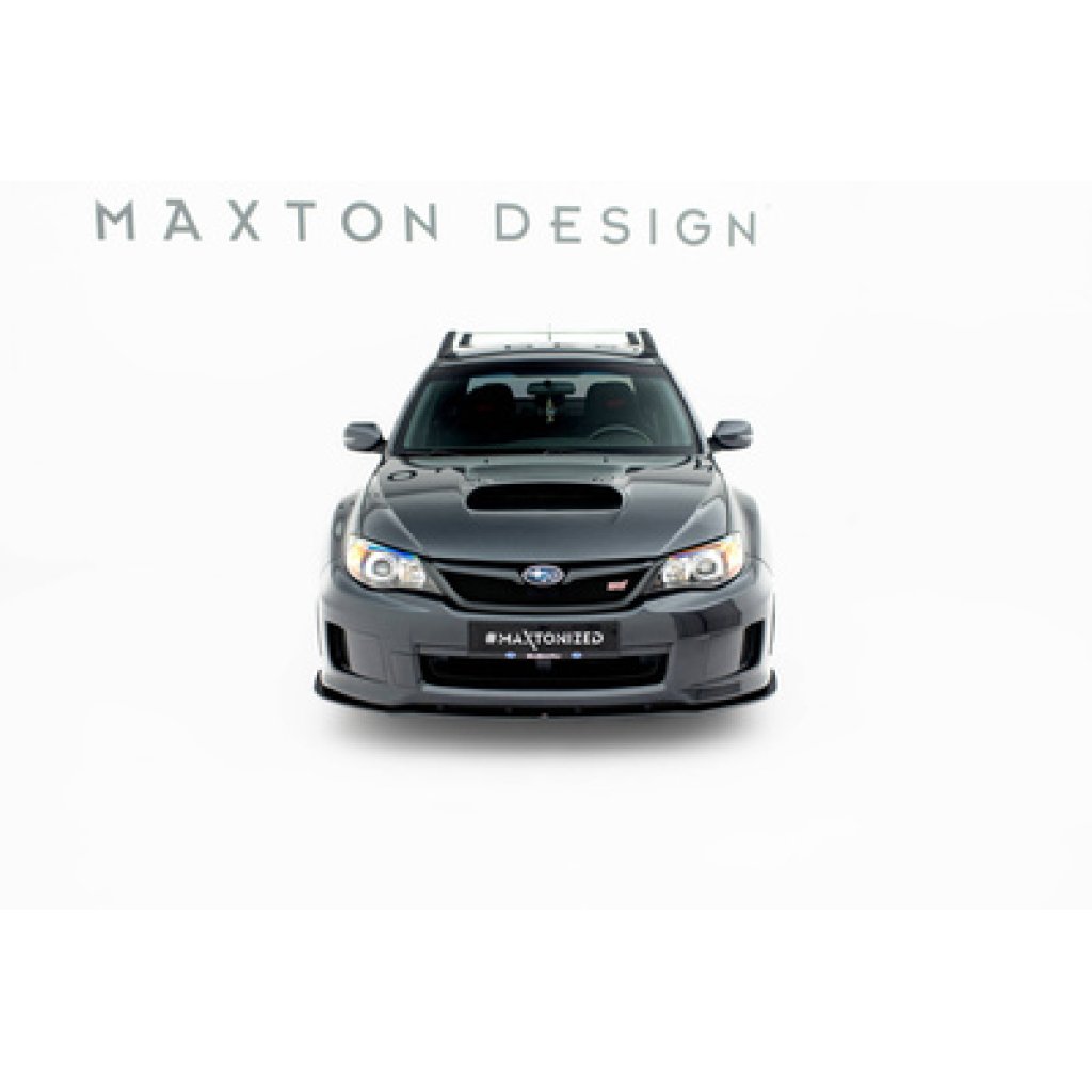 Maxton Design "Street Pro" spoiler pod přední nárazník pro Subaru Impreza WRX STi Mk3 Facelift, plast ABS bez povrchové úpravy, s černou a červenou linkou