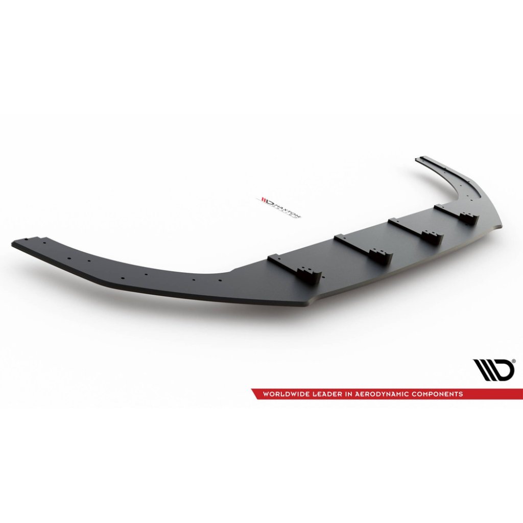Maxton Design "Street Pro" spoiler pod přední nárazník pro Volkswagen Golf R-Line Mk8 Facelift, plast ABS bez povrchové úpravy, s černou a červenou linkou