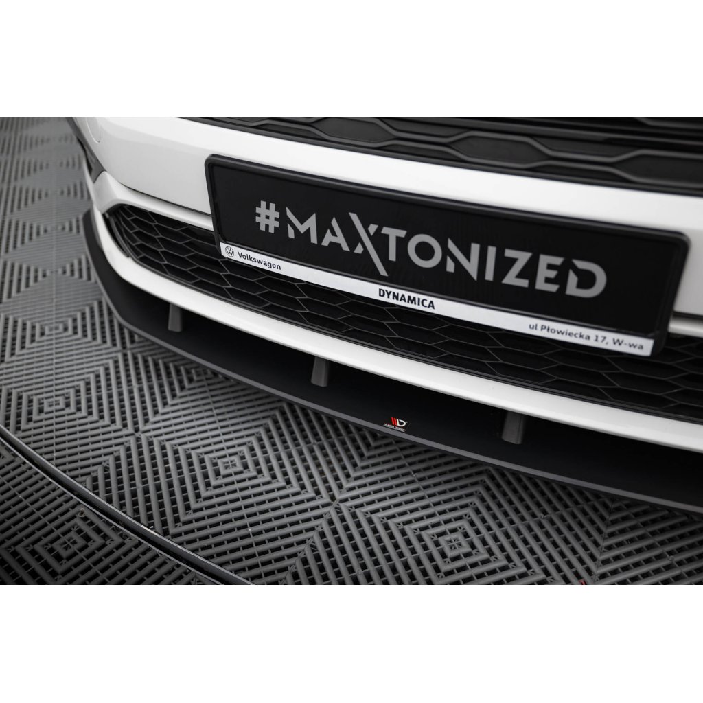 Maxton Design "Street Pro" spoiler pod přední nárazník pro Volkswagen Jetta Mk7 GLI, plast ABS bez povrchové úpravy, s černou a červenou linkou