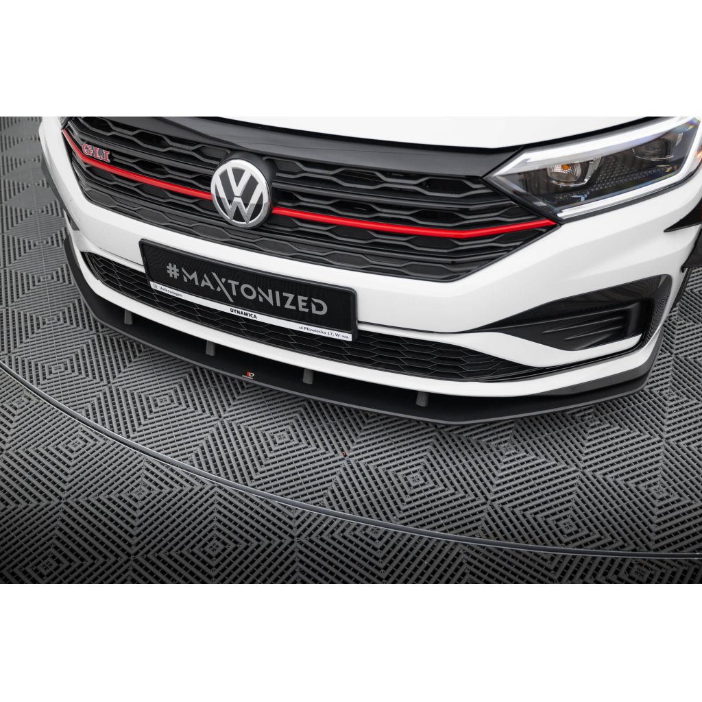 Maxton Design "Street Pro" spoiler pod přední nárazník pro Volkswagen Jetta Mk7 GLI, plast ABS bez povrchové úpravy, s černou linkou