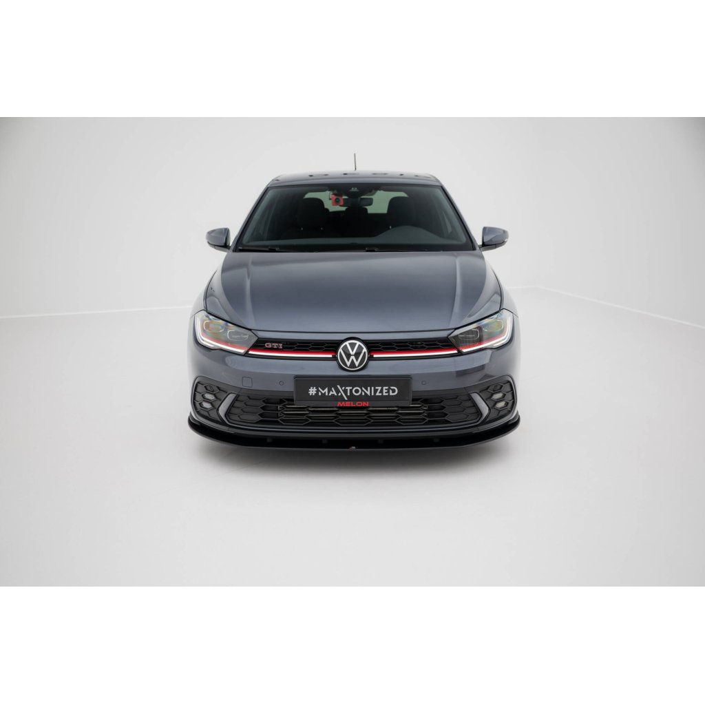 Maxton Design "Street Pro" spoiler pod přední nárazník pro Volkswagen Polo GTI Mk6 Facelift, plast ABS bez povrchové úpravy