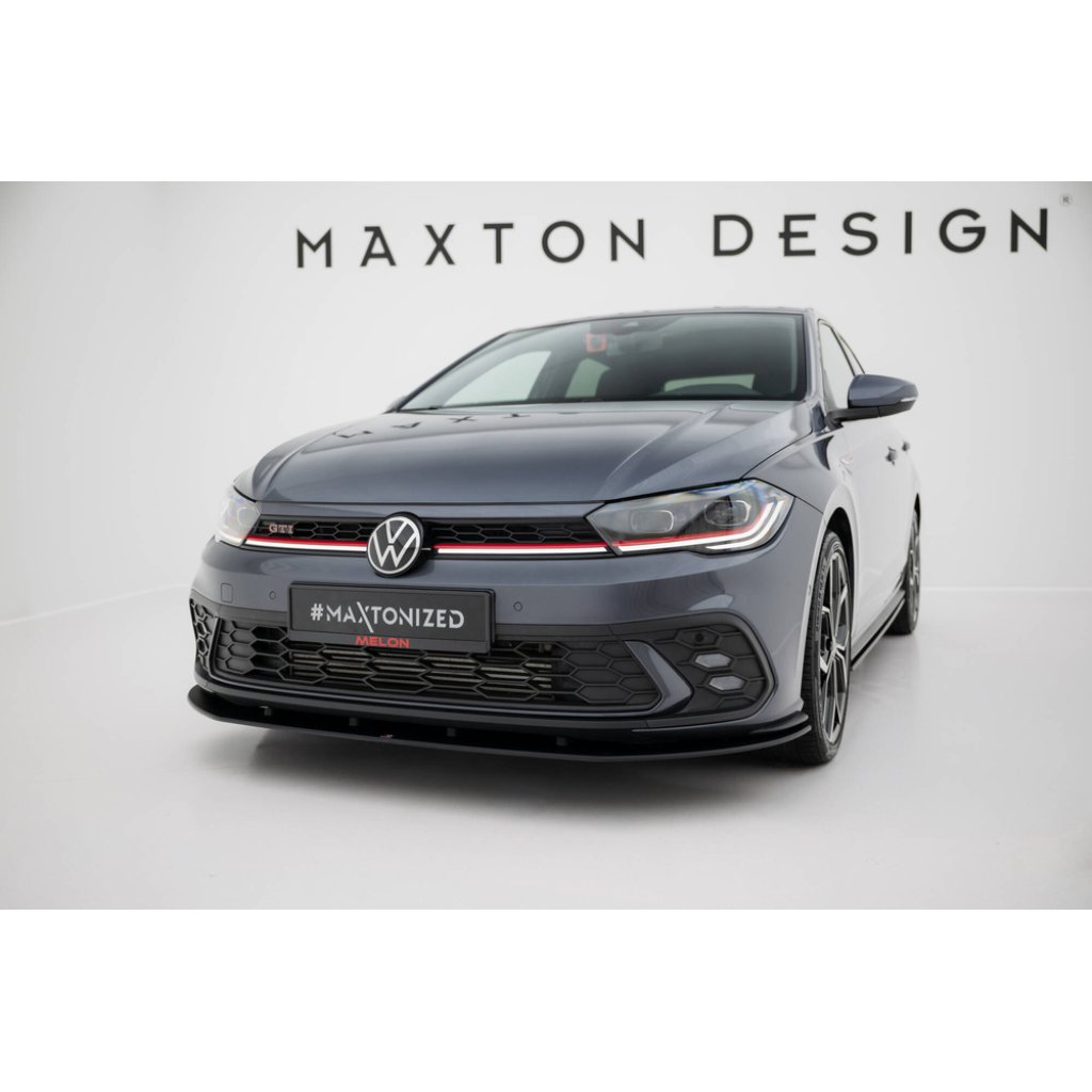 Maxton Design "Street Pro" spoiler pod přední nárazník pro Volkswagen Polo GTI Mk6 Facelift, plast ABS bez povrchové úpravy
