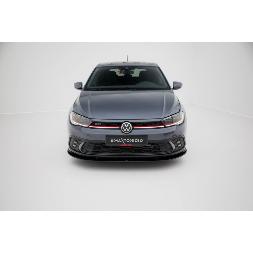 Maxton Design "Street Pro" spoiler pod přední nárazník pro Volkswagen Polo GTI Mk6 Facelift, plast ABS bez povrchové úpravy