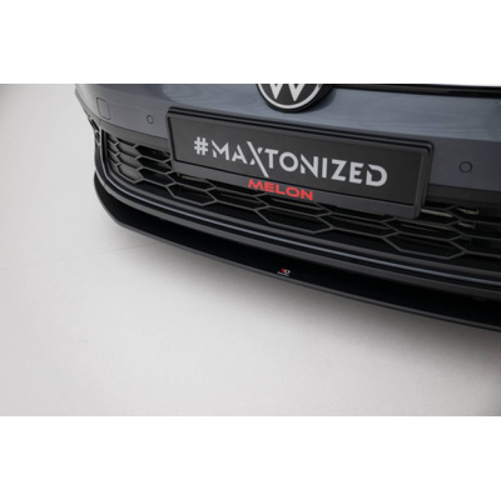 Maxton Design "Street Pro" spoiler pod přední nárazník pro Volkswagen Polo GTI Mk6 Facelift, plast ABS bez povrchové úpravy, s černou a červenou linkou