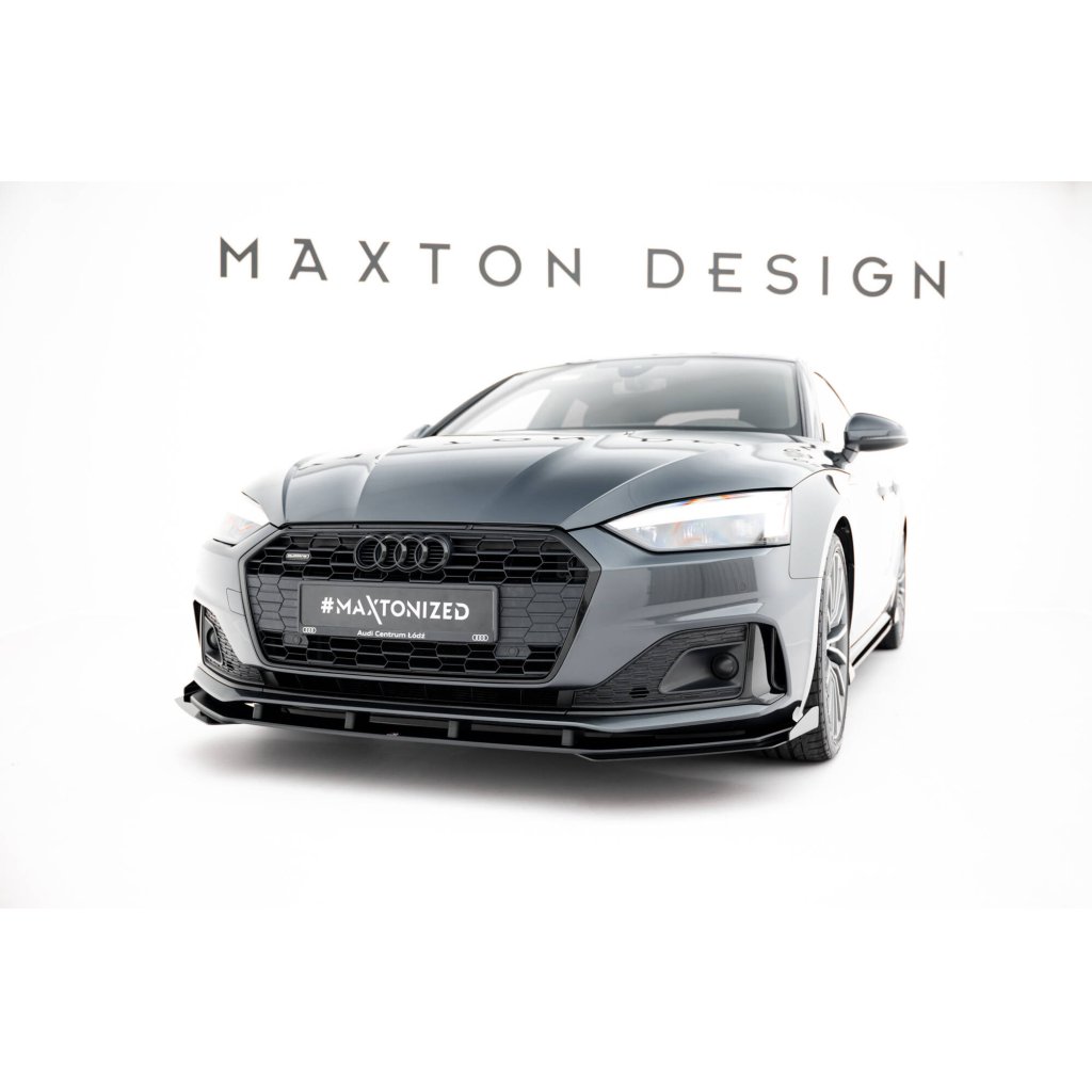 Maxton Design "Street Pro" spoiler pod přední nárazník s křidélky pro Audi A5 F5 Facelift, plast ABS bez povrchové úpravy, Coupe/Sportback