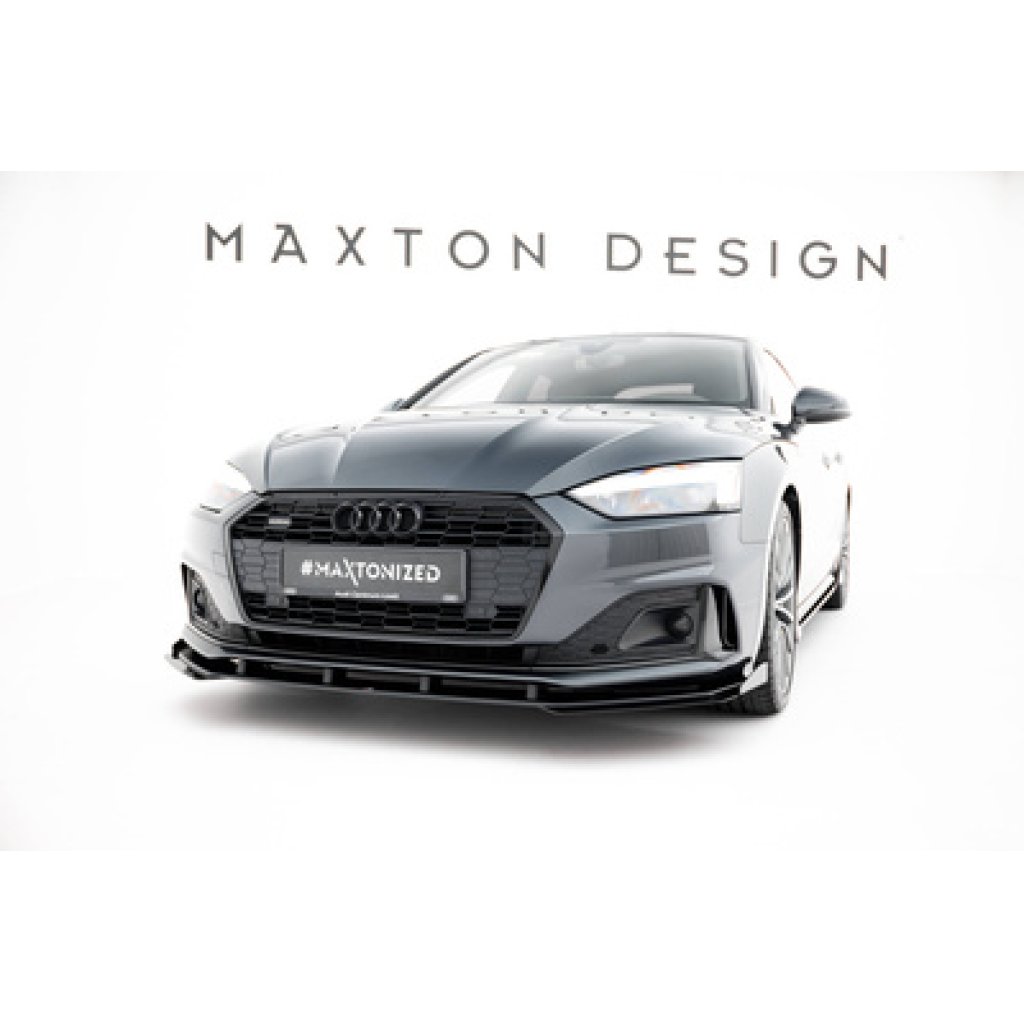 Maxton Design "Street Pro" spoiler pod přední nárazník s křidélky pro Audi A5 F5 Facelift, plast ABS bez povrchové úpravy, Coupe/Sportback