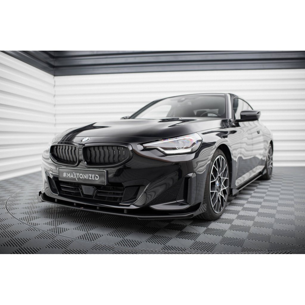 Maxton Design "Street Pro" spoiler pod přední nárazník s křidélky pro BMW řada 2 G42 Standard, plast ABS bez povrchové úpravy, s červenou linkou