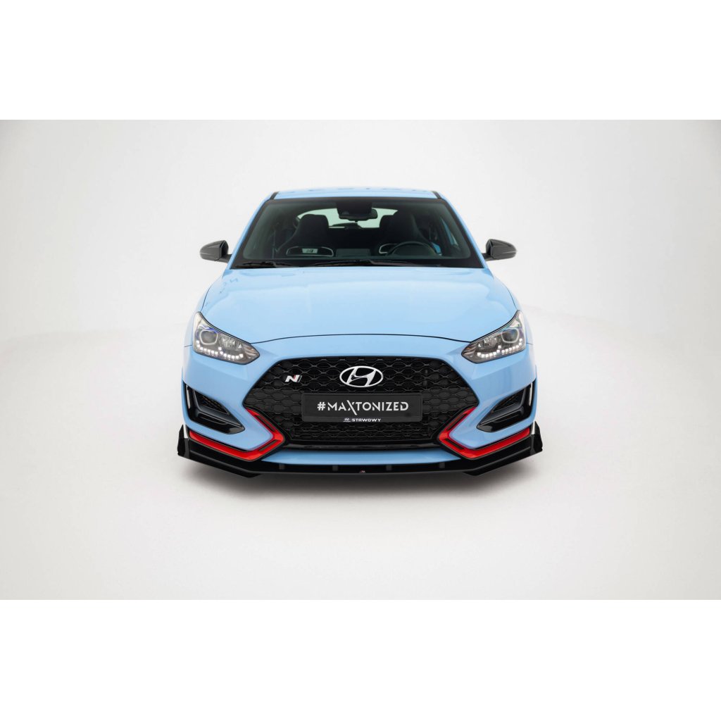 Maxton Design "Street Pro" spoiler pod přední nárazník s křidélky pro Hyundai Veloster N Mk2, plast ABS bez povrchové úpravy