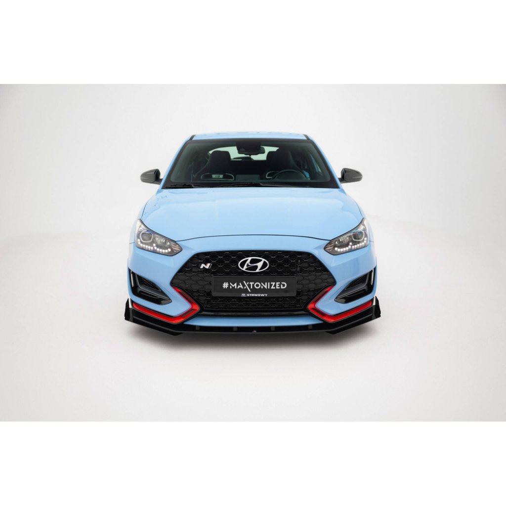 Maxton Design "Street Pro" spoiler pod přední nárazník s křidélky pro Hyundai Veloster N Mk2, plast ABS bez povrchové úpravy