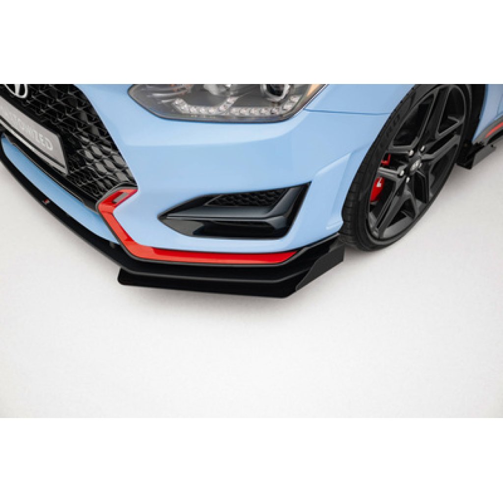Maxton Design "Street Pro" spoiler pod přední nárazník s křidélky pro Hyundai Veloster N Mk2, plast ABS bez povrchové úpravy