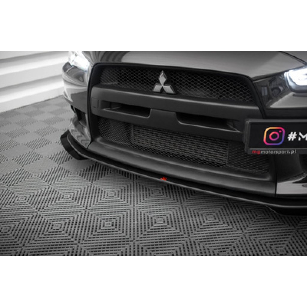 Maxton Design "Street Pro" spoiler pod přední nárazník s křidélky pro Mitsubishi Lancer Evo Mk10, plast ABS bez povrchové úpravy