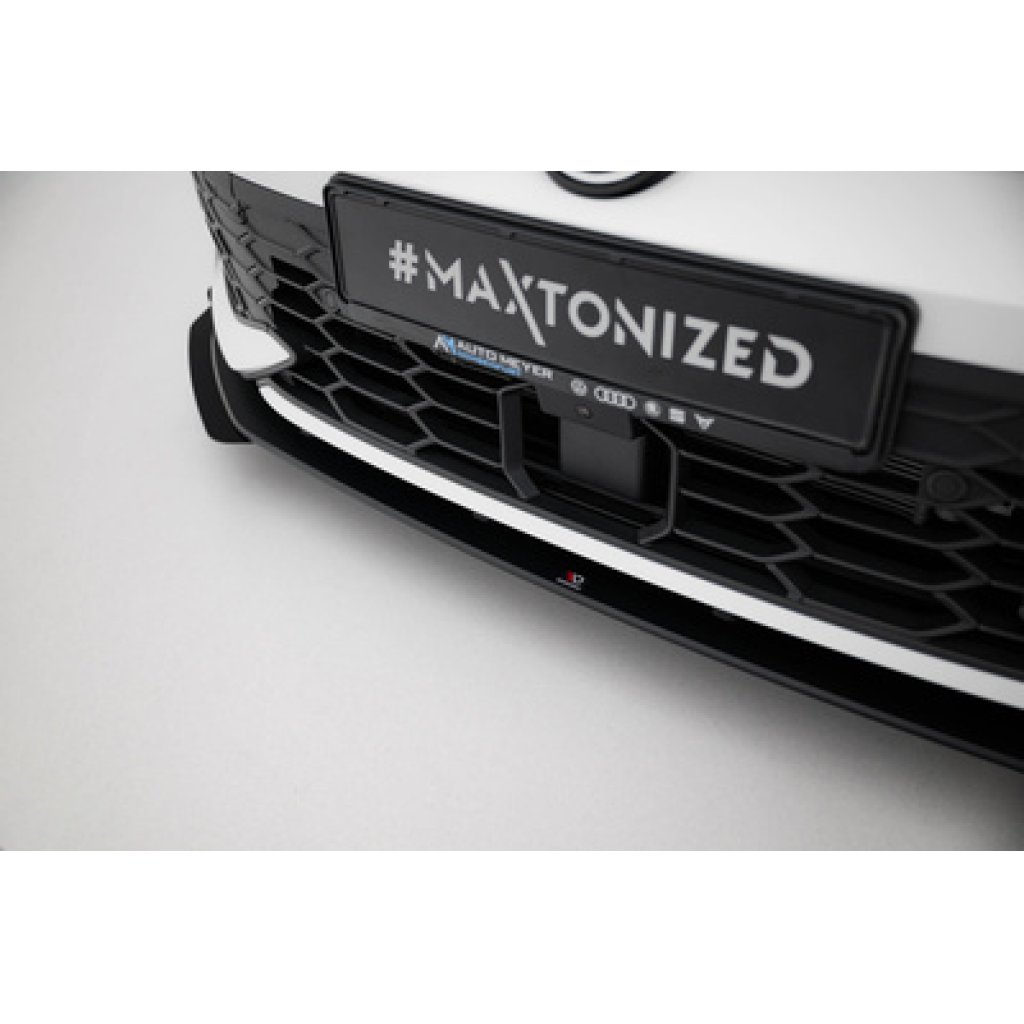 Maxton Design "Street Pro" spoiler pod přední nárazník s křidélky pro Volkswagen Golf R-Line Mk8 Facelift, plast ABS bez povrchové úpravy