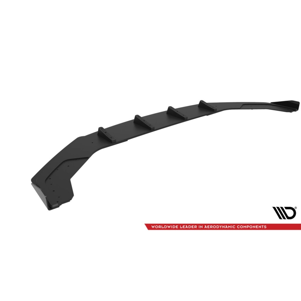 Maxton Design "Street Pro" spoiler pod přední nárazník s křidélky pro Volkswagen Jetta Mk7 GLI, černý lesklý plast ABS, s černou linkou