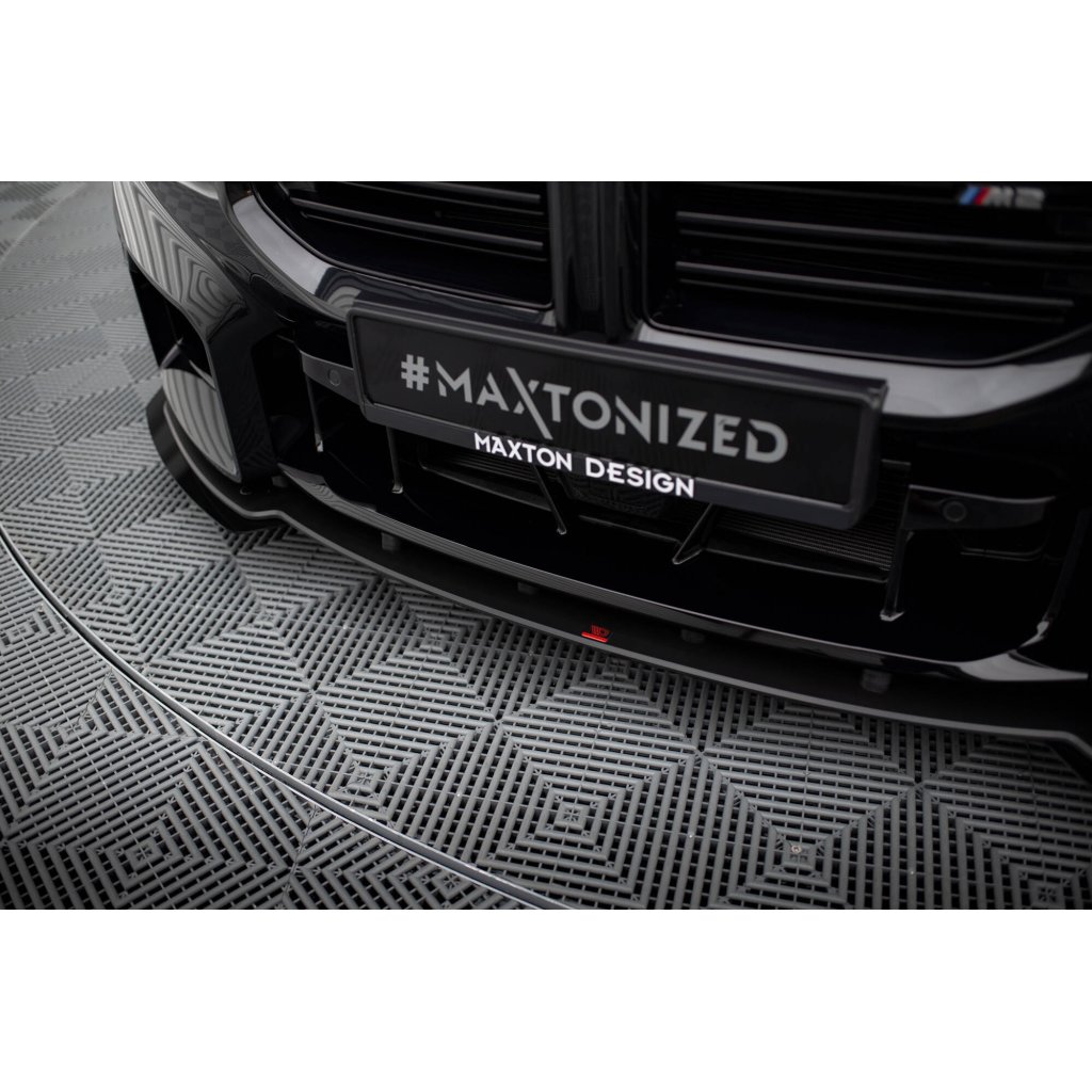 Maxton Design "Street Pro" spoiler pod přední nárazník s křidélky ver.1 pro BMW M2 G87, plast ABS bez povrchové úpravy, s červenou linkou