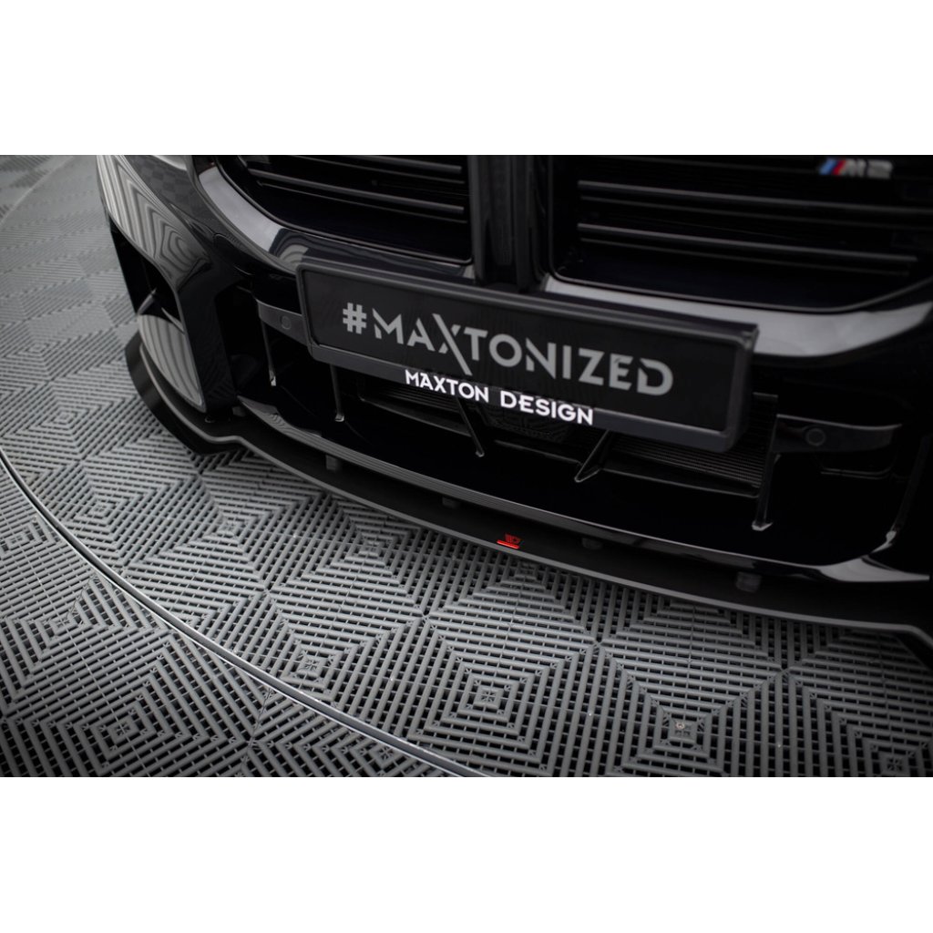 Maxton Design "Street Pro" spoiler pod přední nárazník s křidélky ver.1 pro BMW M2 G87, plast ABS bez povrchové úpravy, s červenou linkou