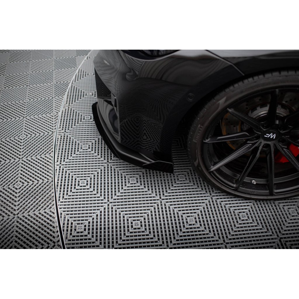 Maxton Design "Street Pro" spoiler pod přední nárazník s křidélky ver.1 pro BMW M2 G87, plast ABS bez povrchové úpravy, s červenou linkou