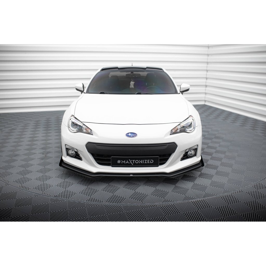 Maxton Design "Street Pro" spoiler pod přední nárazník s křidélky ver.1 pro Subaru BRZ Mk1, plast ABS bez povrchové úpravy, s černou a červenou linkou