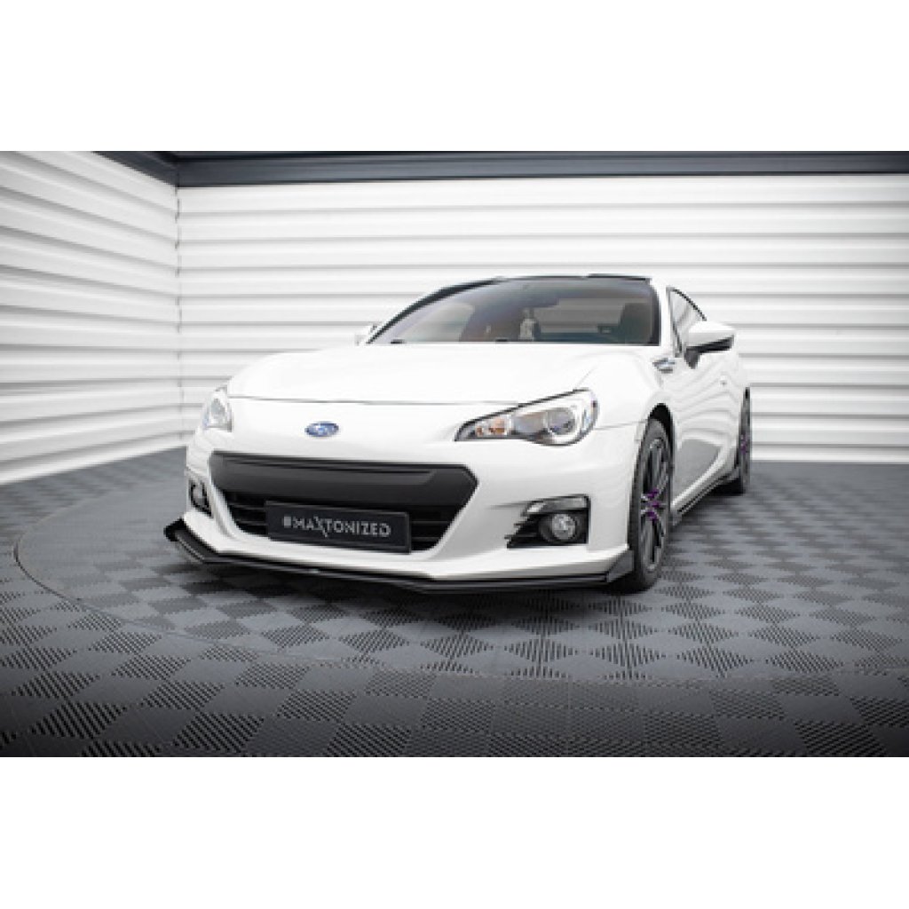 Maxton Design "Street Pro" spoiler pod přední nárazník s křidélky ver.1 pro Subaru BRZ Mk1, plast ABS bez povrchové úpravy, s černou a červenou linkou