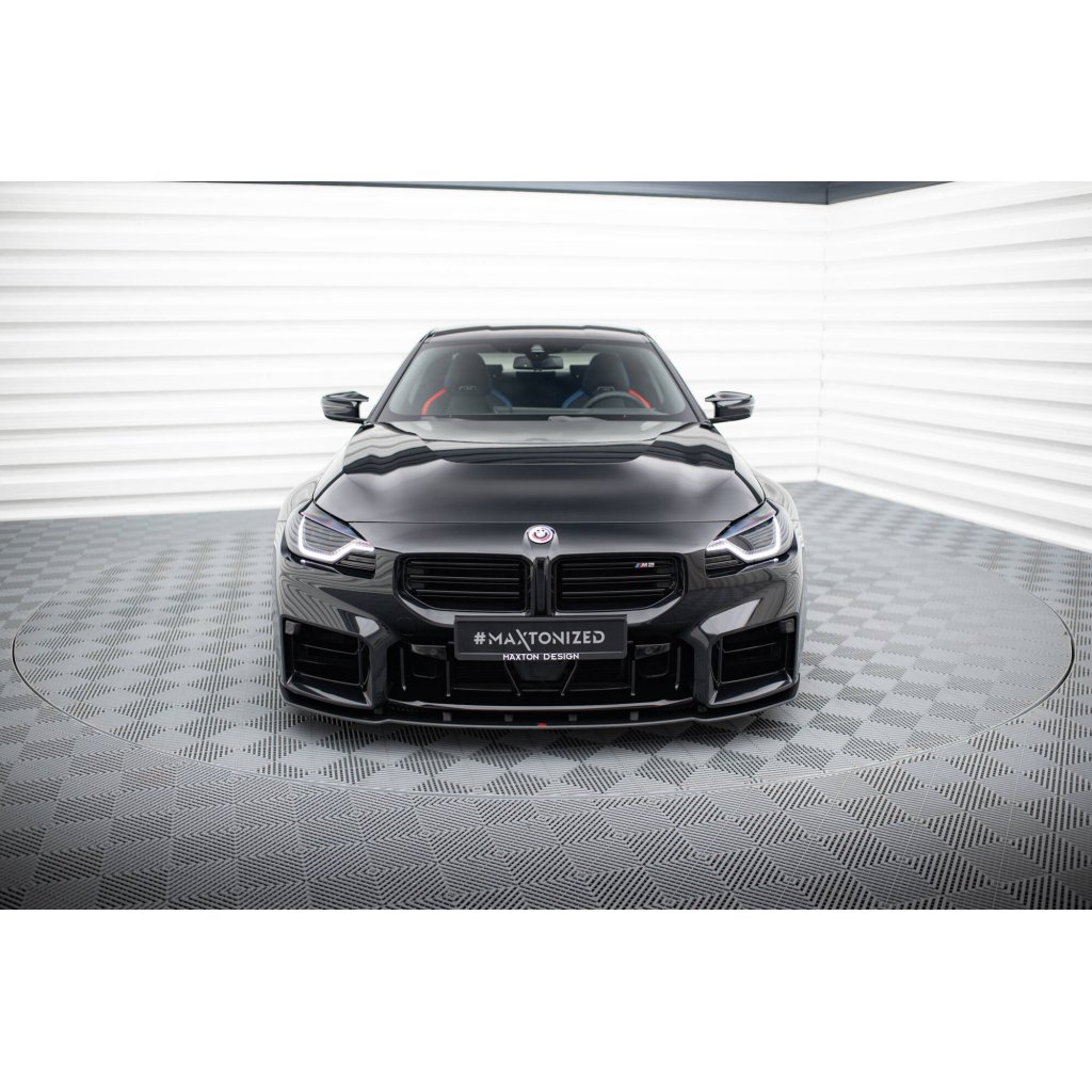 Maxton Design "Street Pro" spoiler pod přední nárazník ver.1 pro BMW M2 G87, plast ABS bez povrchové úpravy, s červenou linkou