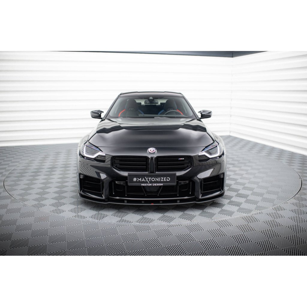 Maxton Design "Street Pro" spoiler pod přední nárazník ver.1 pro BMW M2 G87, plast ABS bez povrchové úpravy, s červenou linkou